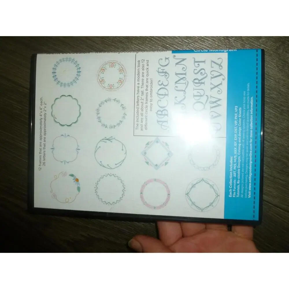 Anita Goodesign‎ Circle Monogram Diamond Club Collection Bonus Embroidery CD-ROM